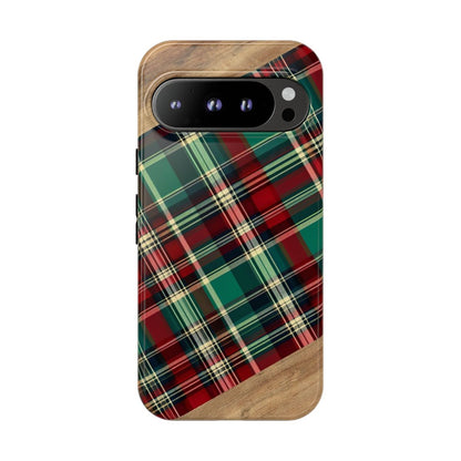 Country Christmas Plaid and Wood Tough Case