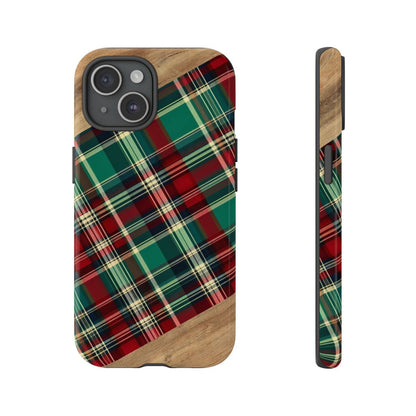 Country Christmas Plaid and Wood Tough Case