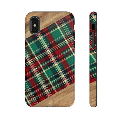Country Christmas Plaid and Wood Tough Case