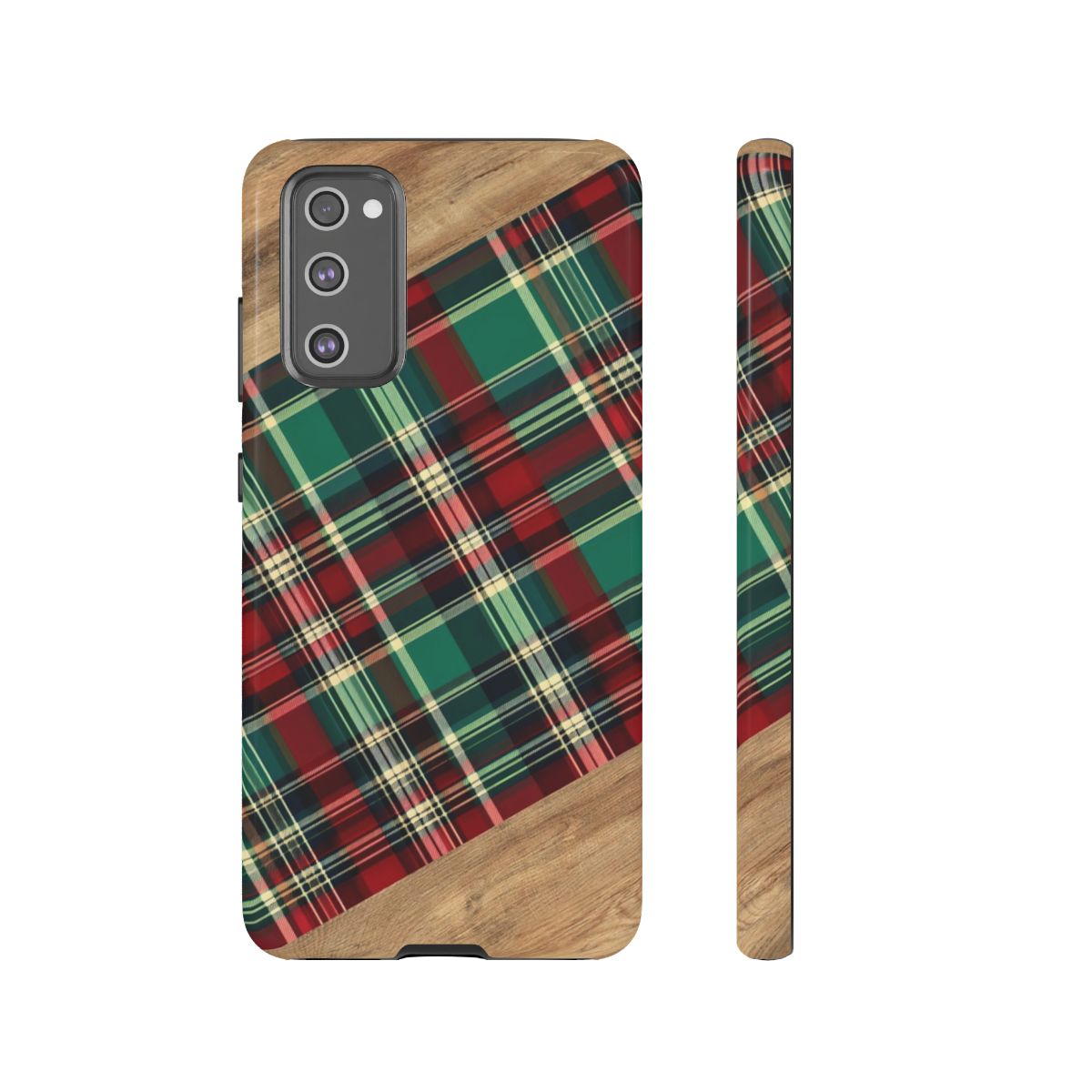 Country Christmas Plaid and Wood Tough Case