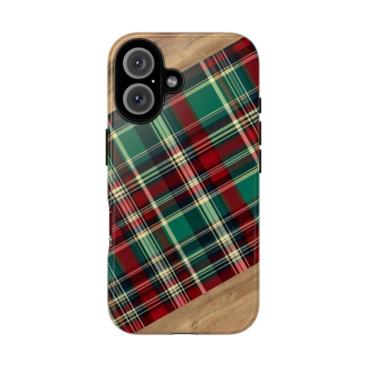 Country Christmas Plaid and Wood Tough Case
