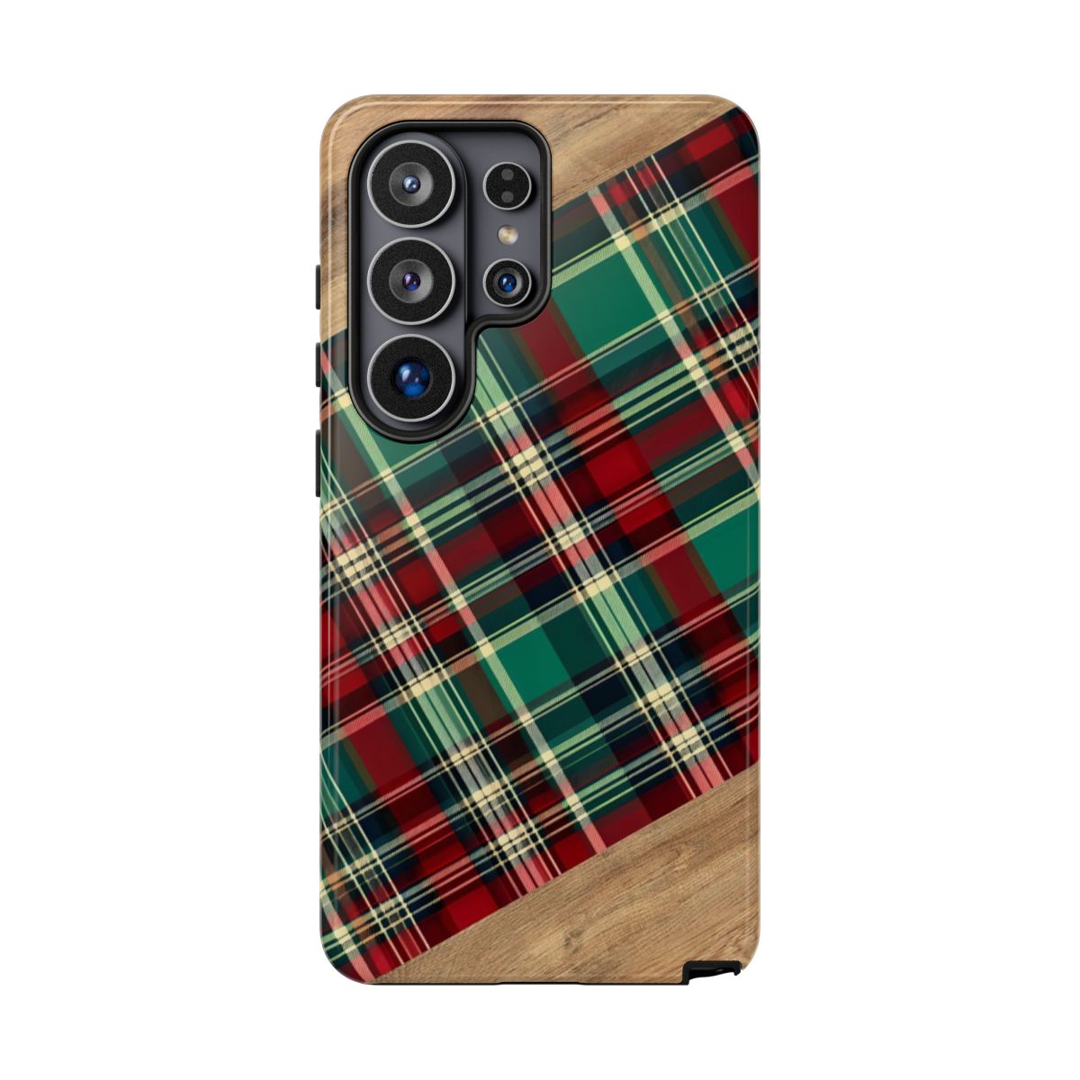 Country Christmas Plaid and Wood Tough Case