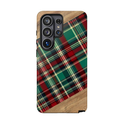 Country Christmas Plaid and Wood Tough Case