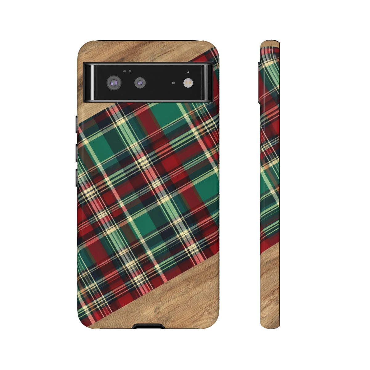 Country Christmas Plaid and Wood Tough Case