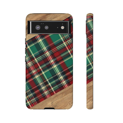 Country Christmas Plaid and Wood Tough Case