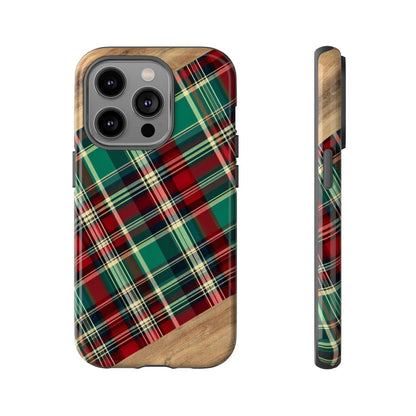 Country Christmas Plaid and Wood Tough Case