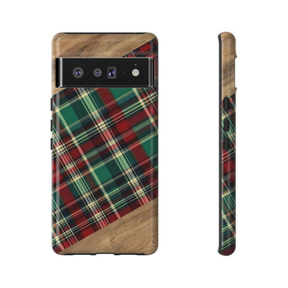 Country Christmas Plaid and Wood Tough Case