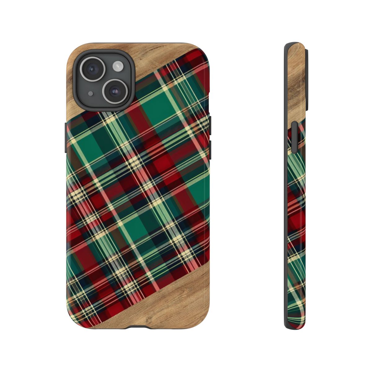 Country Christmas Plaid and Wood Tough Case
