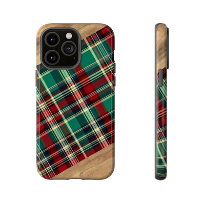 Country Christmas Plaid and Wood Tough Case