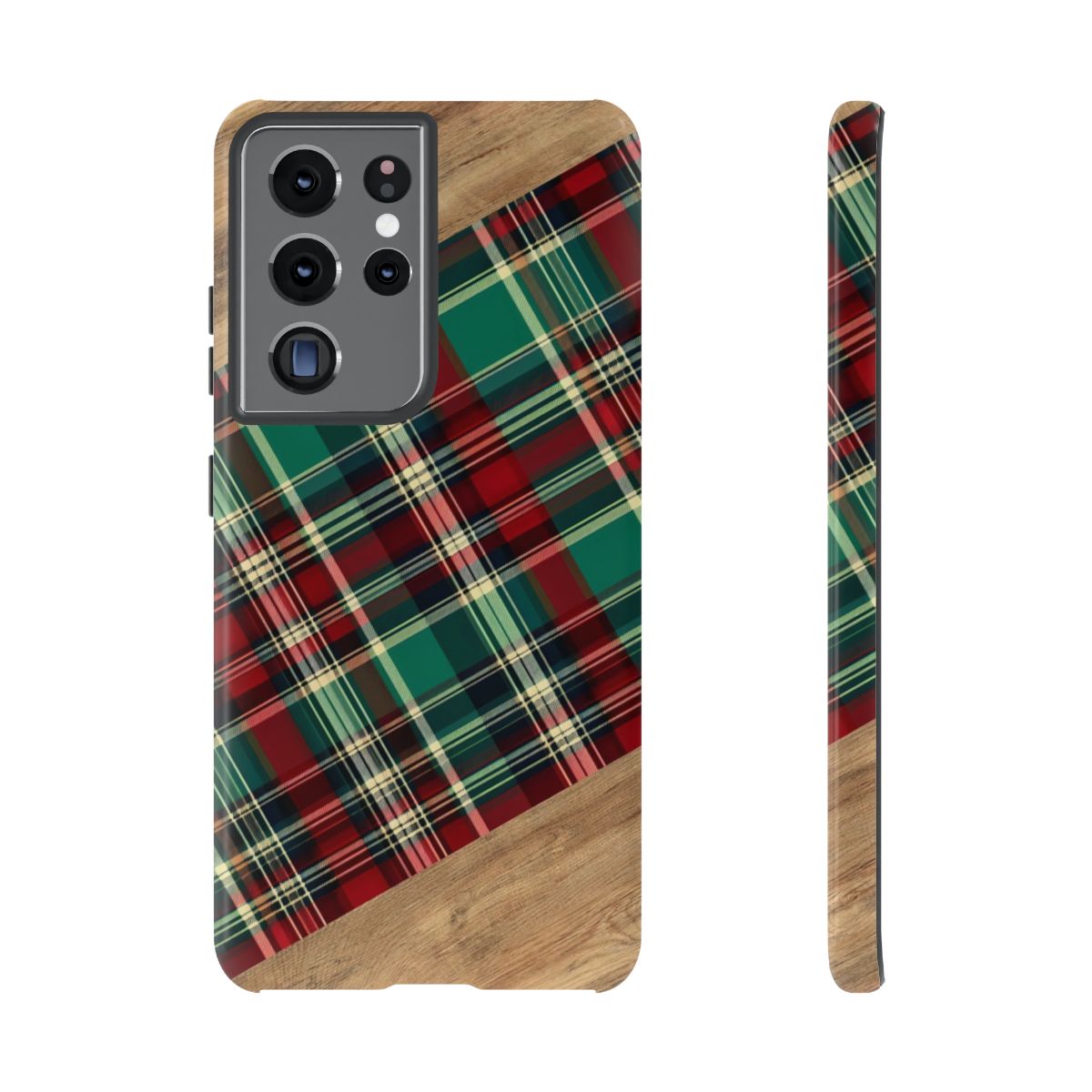 Country Christmas Plaid and Wood Tough Case