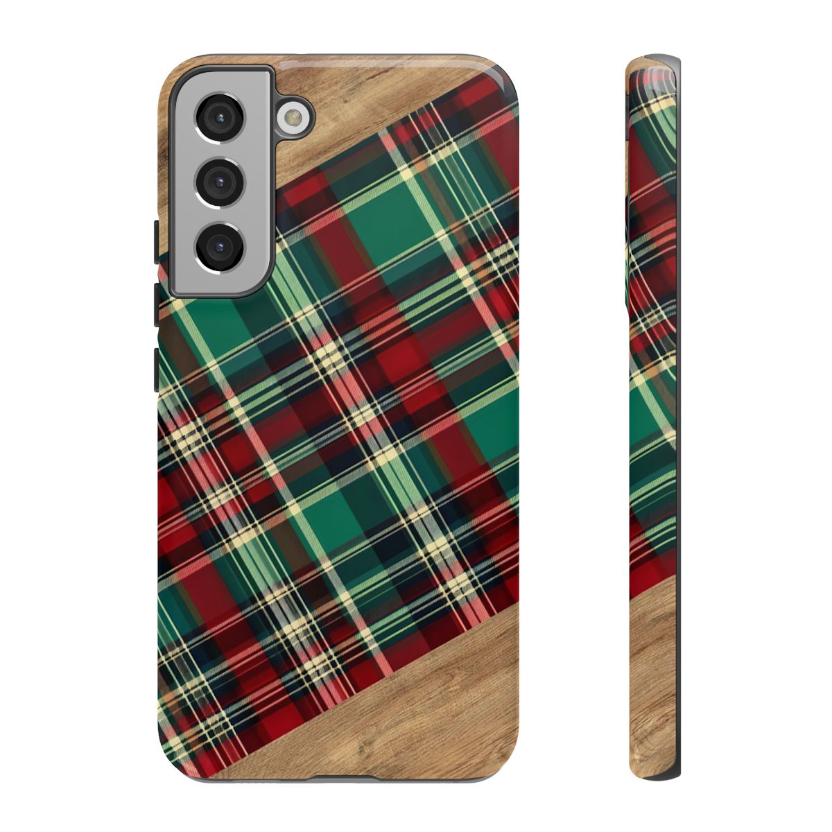 Country Christmas Plaid and Wood Tough Case