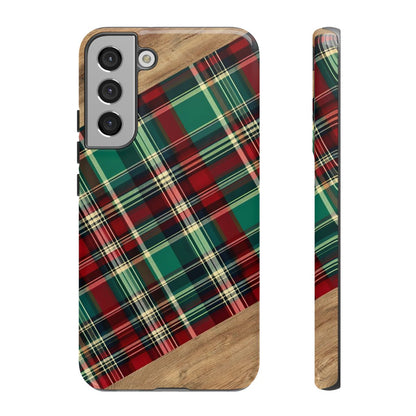 Country Christmas Plaid and Wood Tough Case