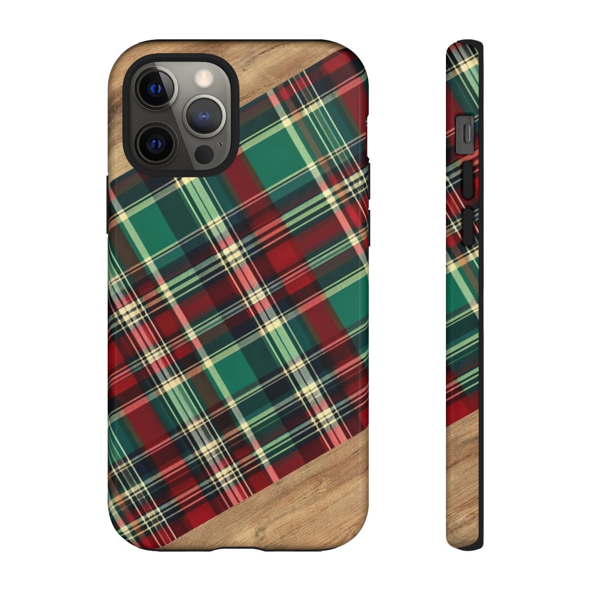 Country Christmas Plaid and Wood Tough Case