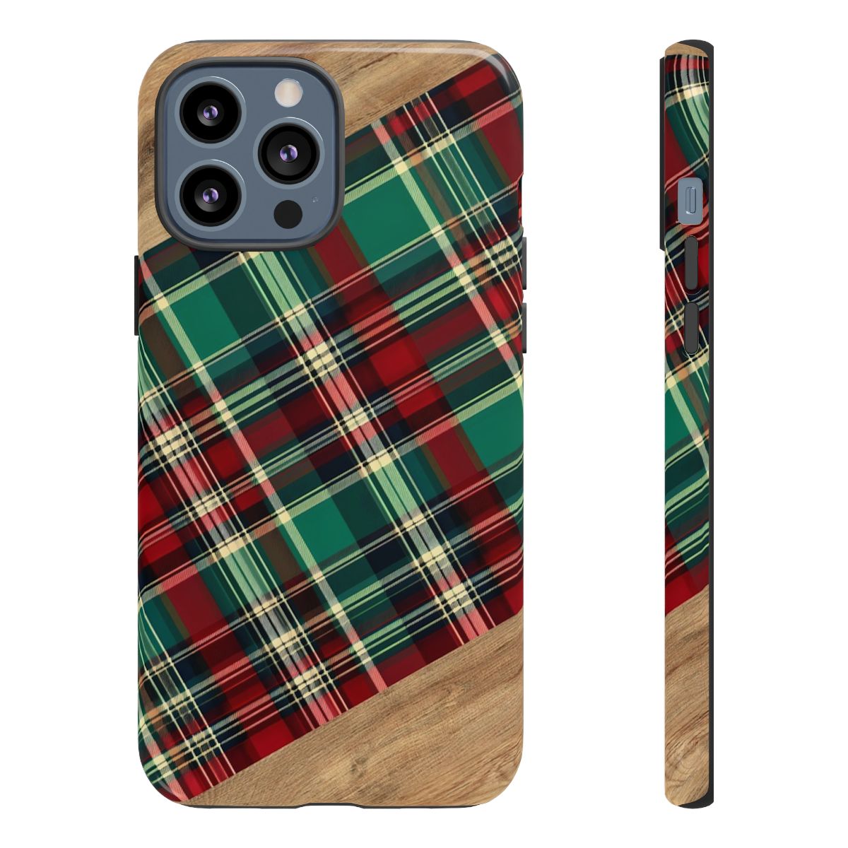 Country Christmas Plaid and Wood Tough Case