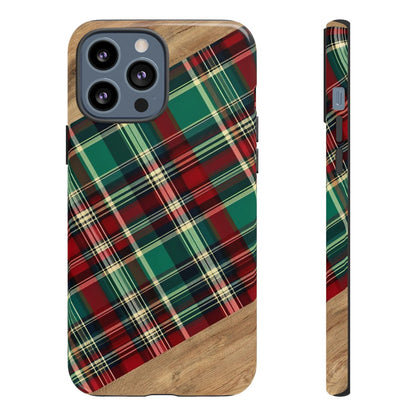 Country Christmas Plaid and Wood Tough Case