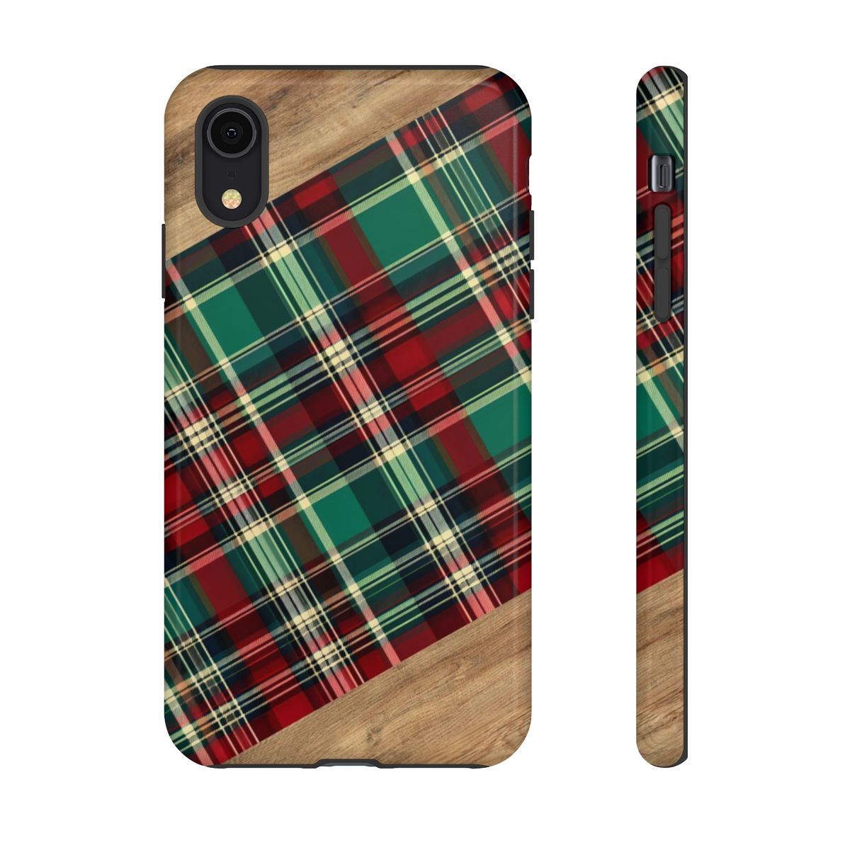 Country Christmas Plaid and Wood Tough Case