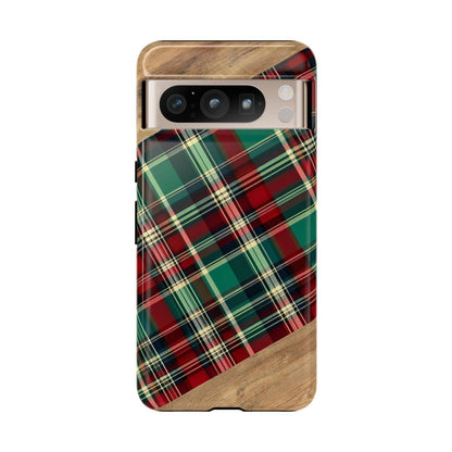 Country Christmas Plaid and Wood Tough Case