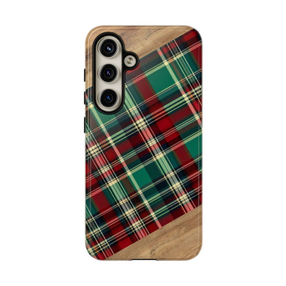 Country Christmas Plaid and Wood Tough Case