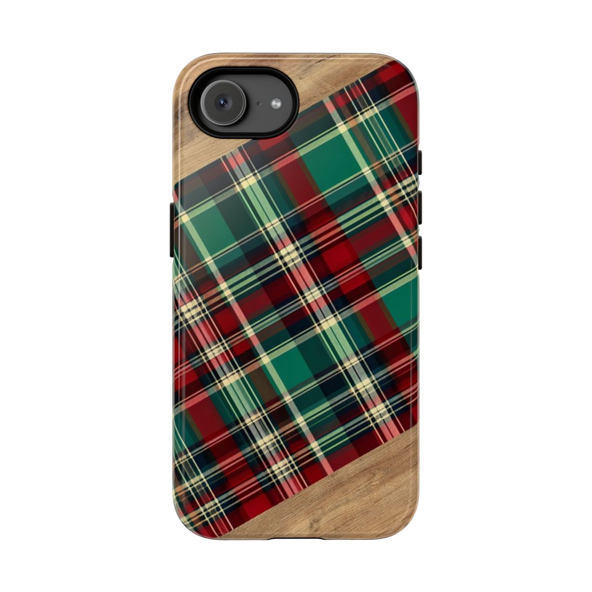 Country Christmas Plaid and Wood Tough Case - iPhone 17e