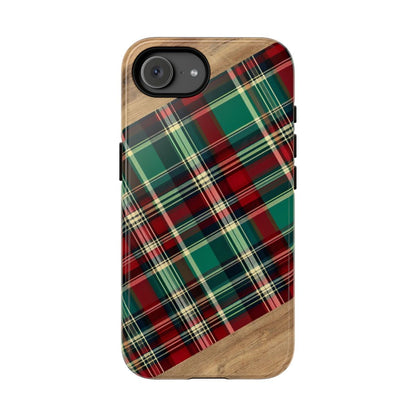 Country Christmas Plaid and Wood Tough Case - iPhone 17e