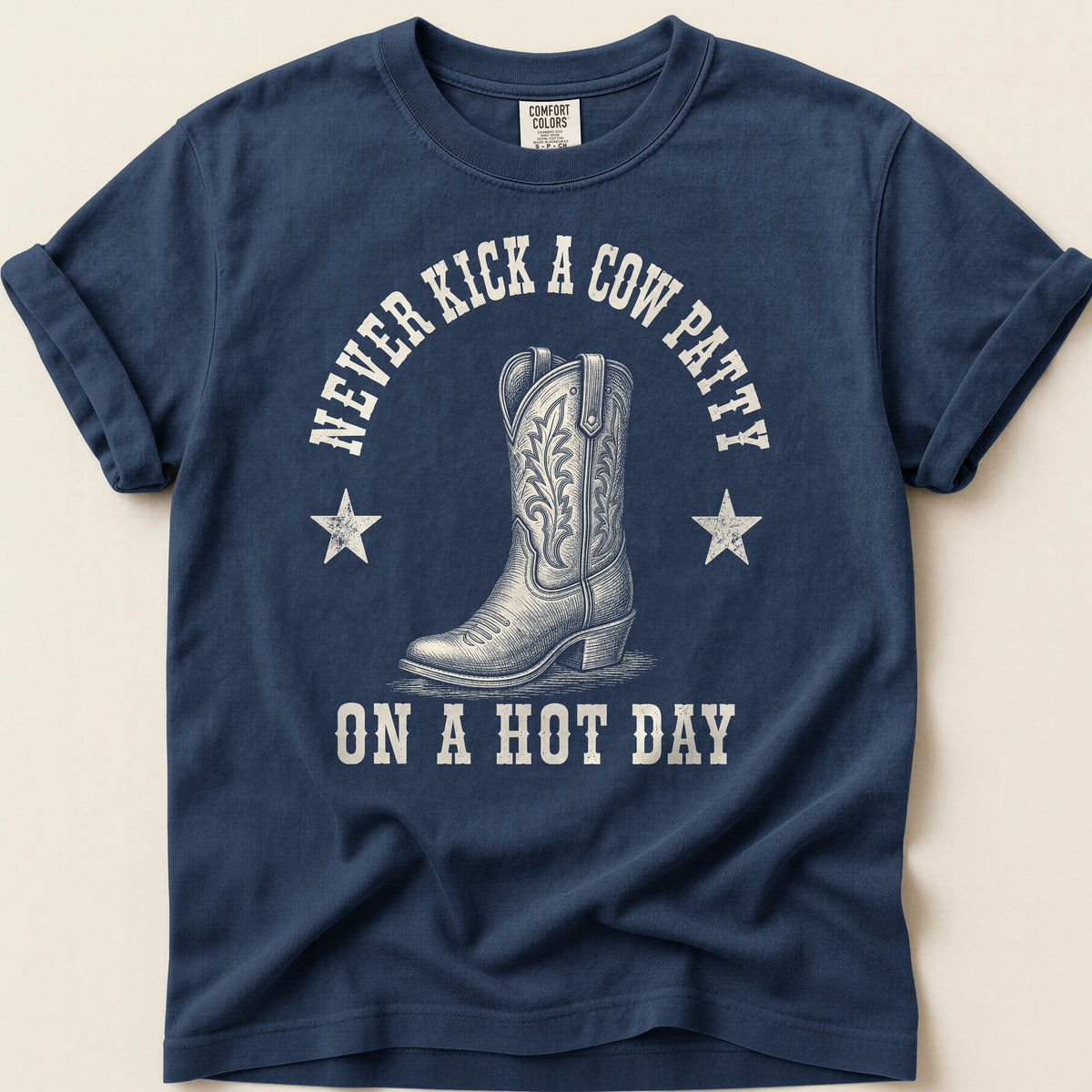 Cow Patty T-shirt on Navy