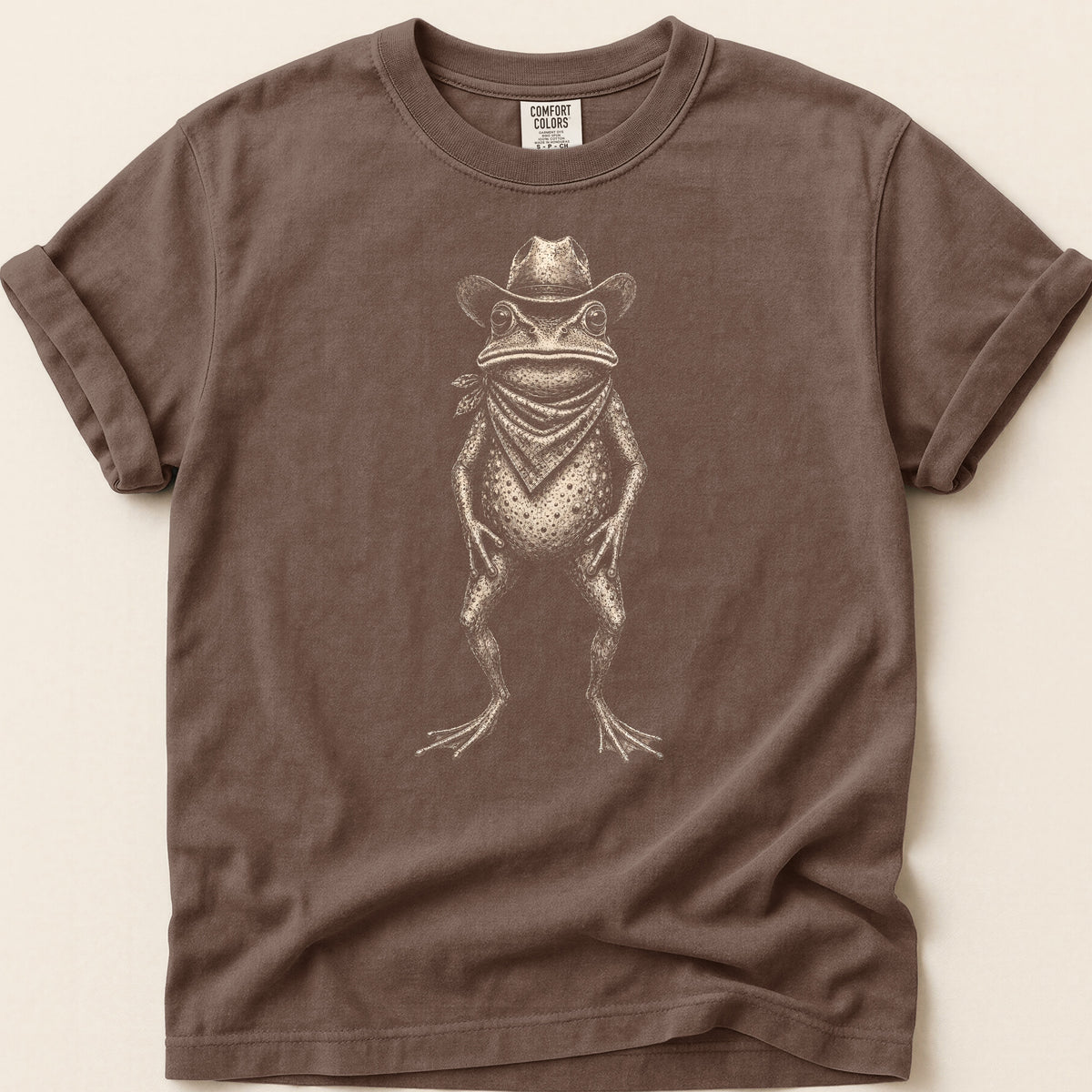 Cowboy Frog T-shirt on Espresso