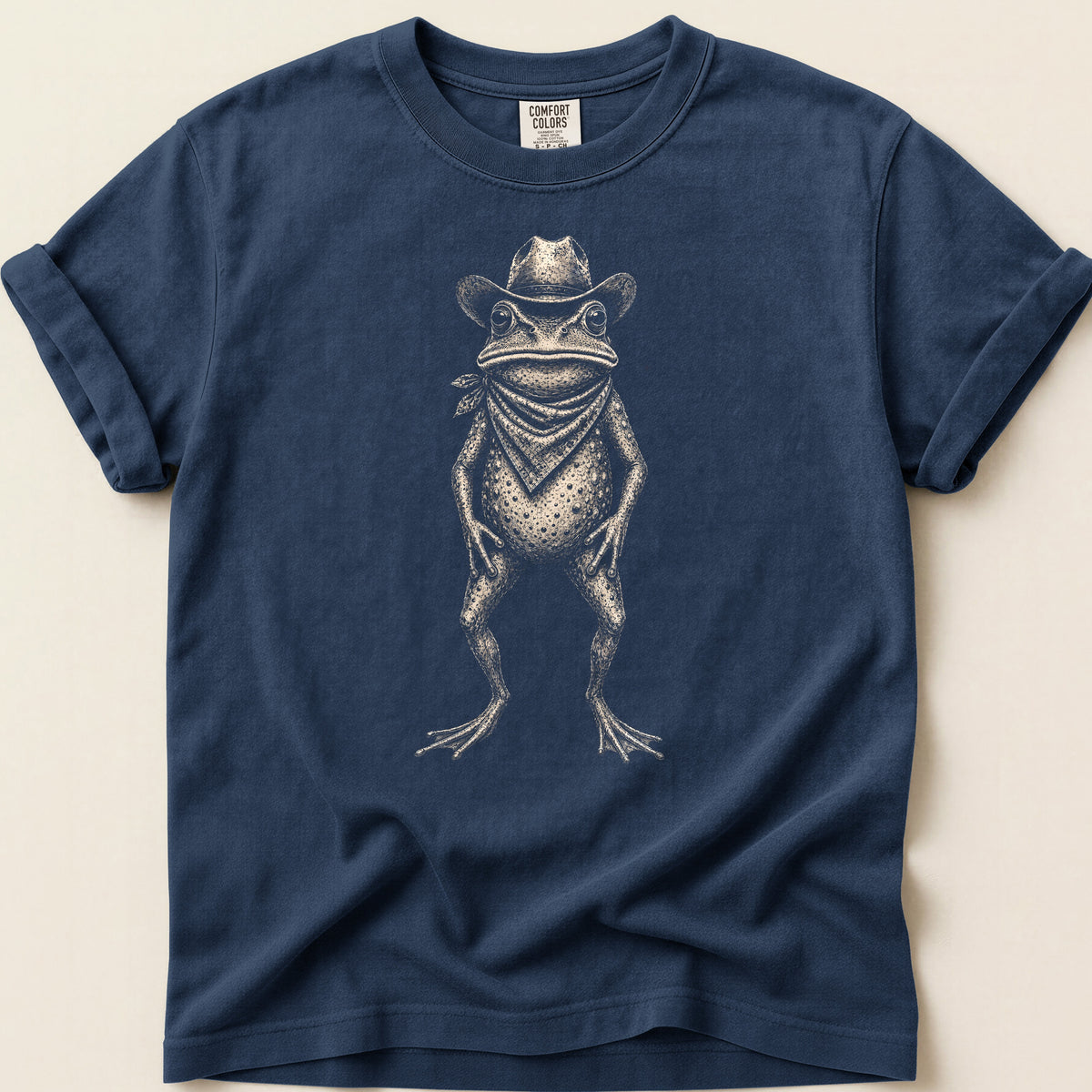 Cowboy Frog T-shirt on Navy