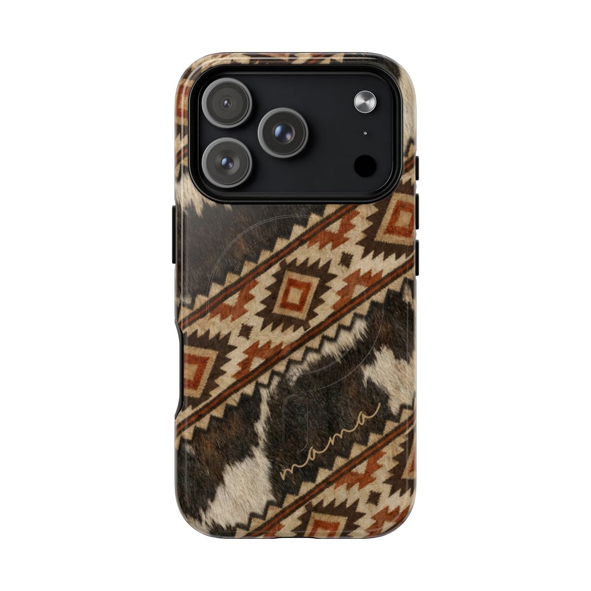 Cowhide Aztec Mama Magnetic Case - iPhone 18 Pro