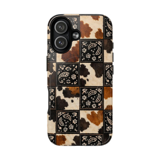 Cowhide Bandana Checkered Magnetic Case
