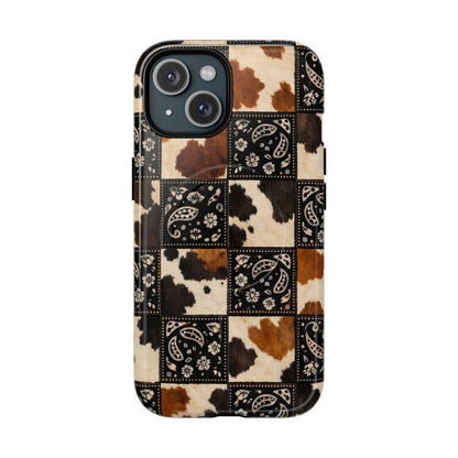 Cowhide Bandana Checkered Magnetic Case