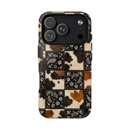 Cowhide Bandana Checkered Magnetic Case