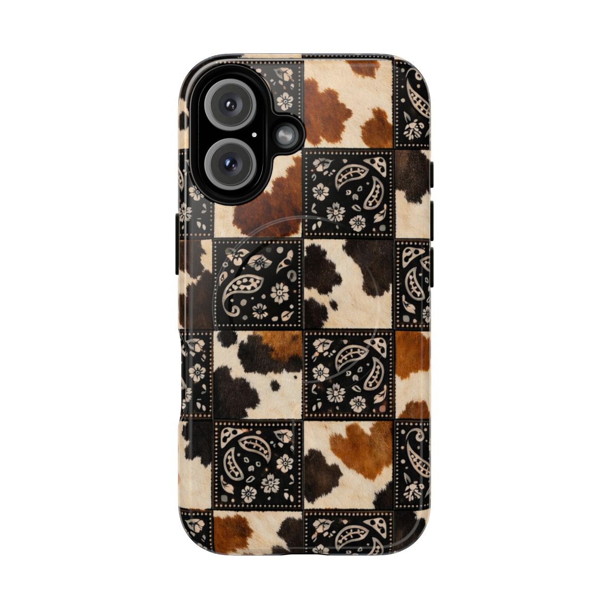 Cowhide Bandana Checkered Magnetic Case