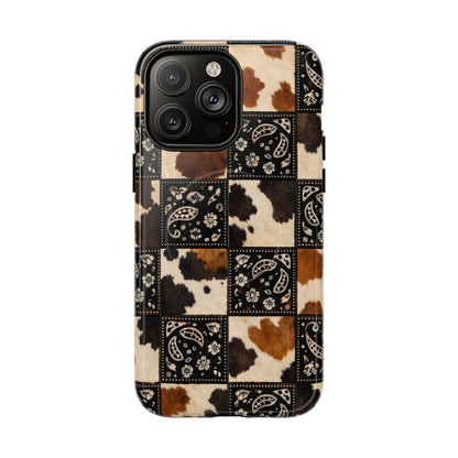 Cowhide Bandana Checkered Magnetic Case