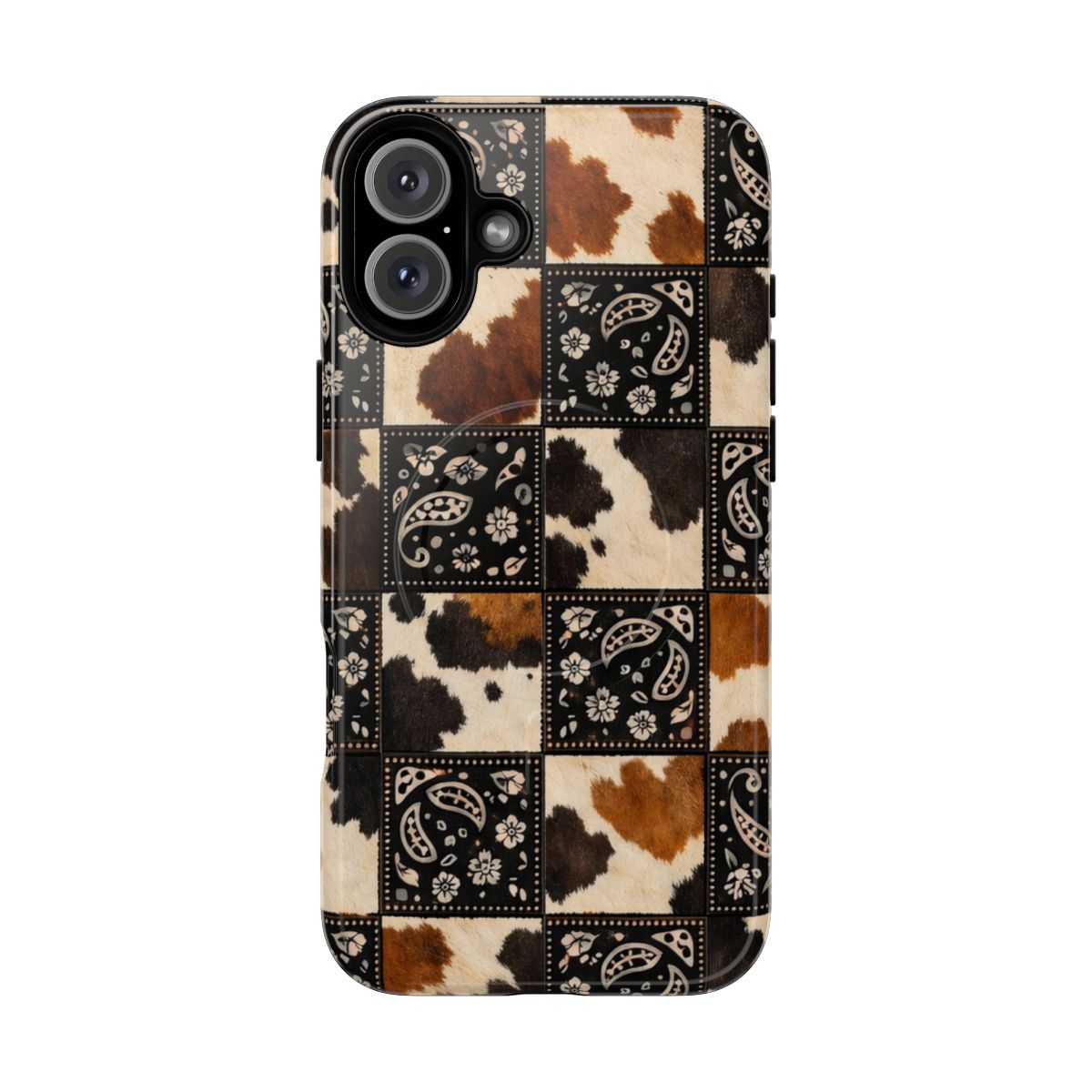 Cowhide Bandana Checkered Magnetic Case