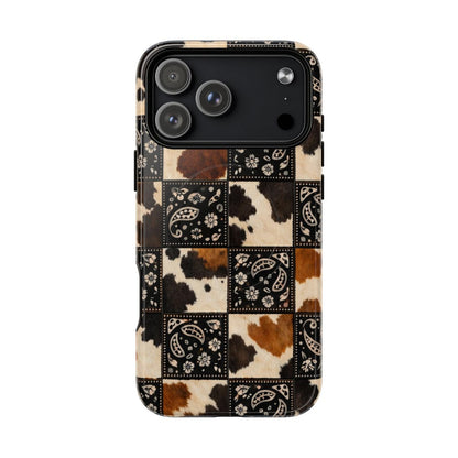 Cowhide Bandana Checkered Magnetic Case