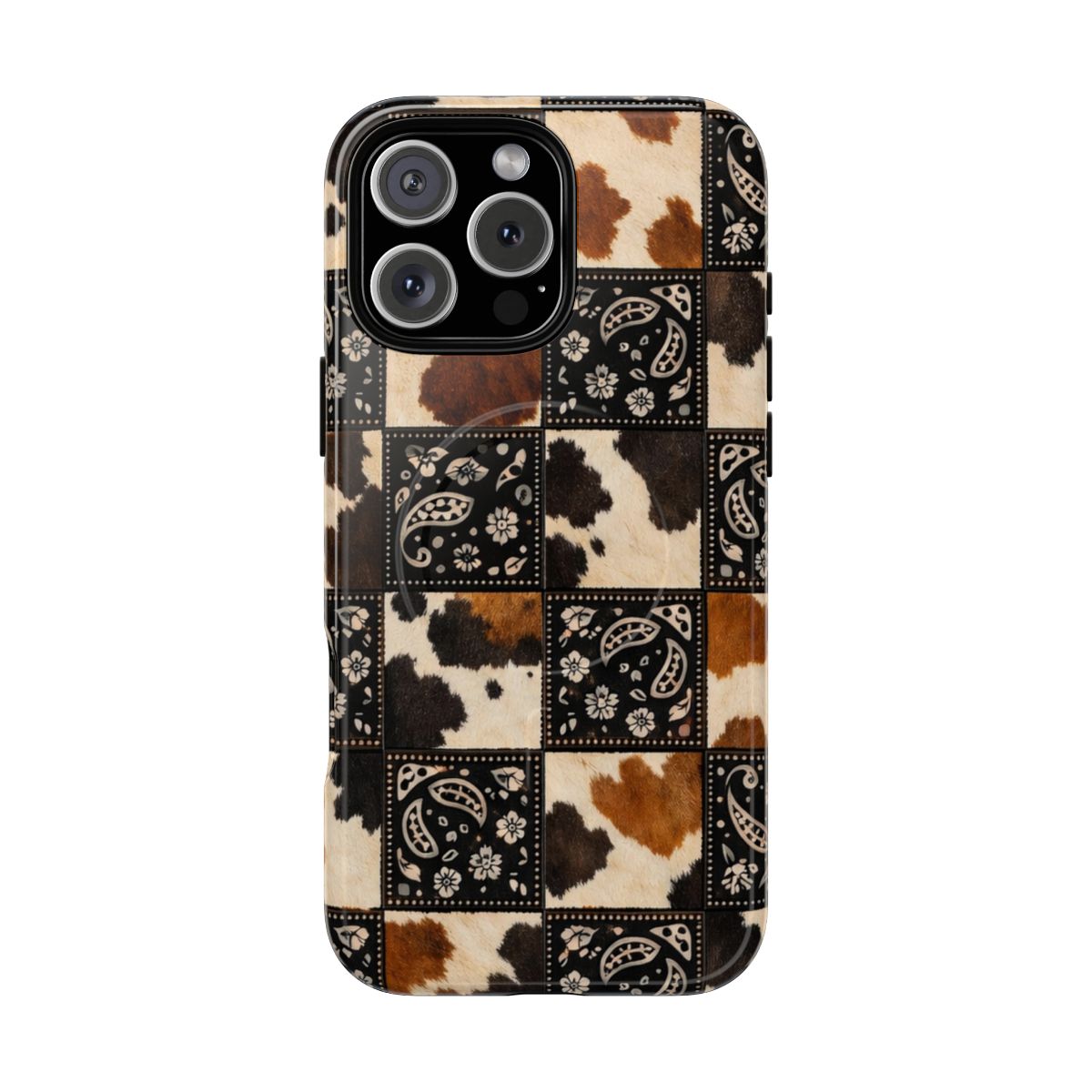 Cowhide Bandana Checkered Magnetic Case