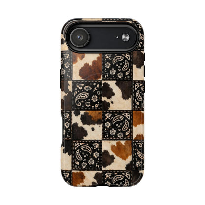 Cowhide Bandana Checkered Magnetic Case