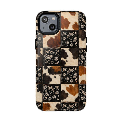Cowhide Bandana Checkered Magnetic Case