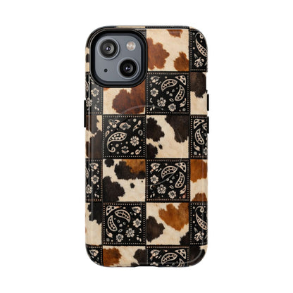 Cowhide Bandana Checkered Magnetic Case