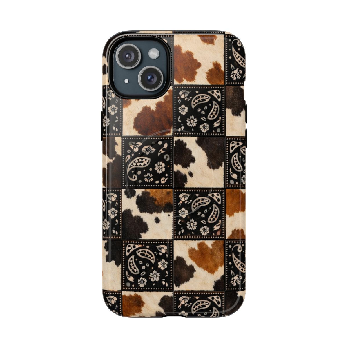 Cowhide Bandana Checkered Magnetic Case