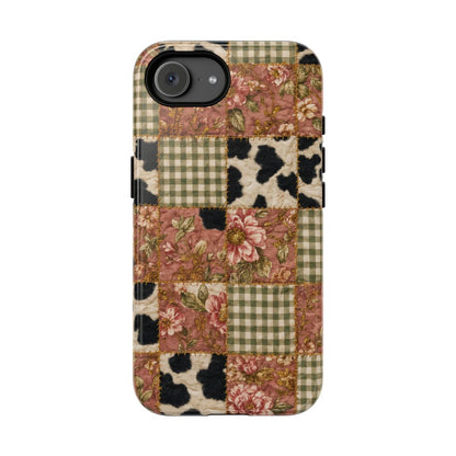 Cowhide Floral Quilt Tough Case - iPhone 17e