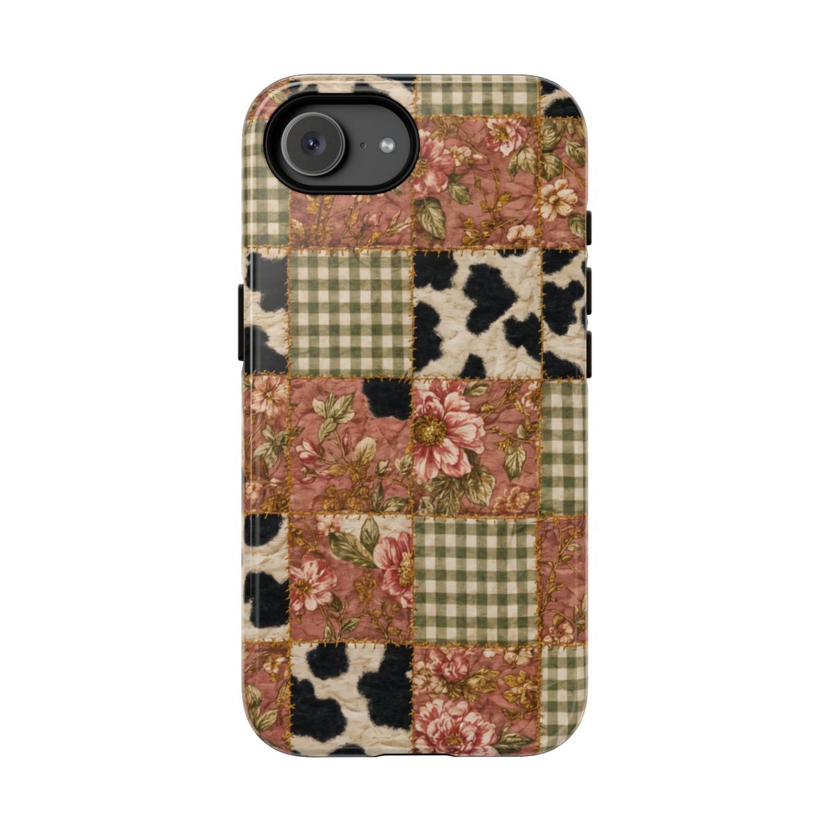 Cowhide Floral Quilt Tough Case - iPhone 16e