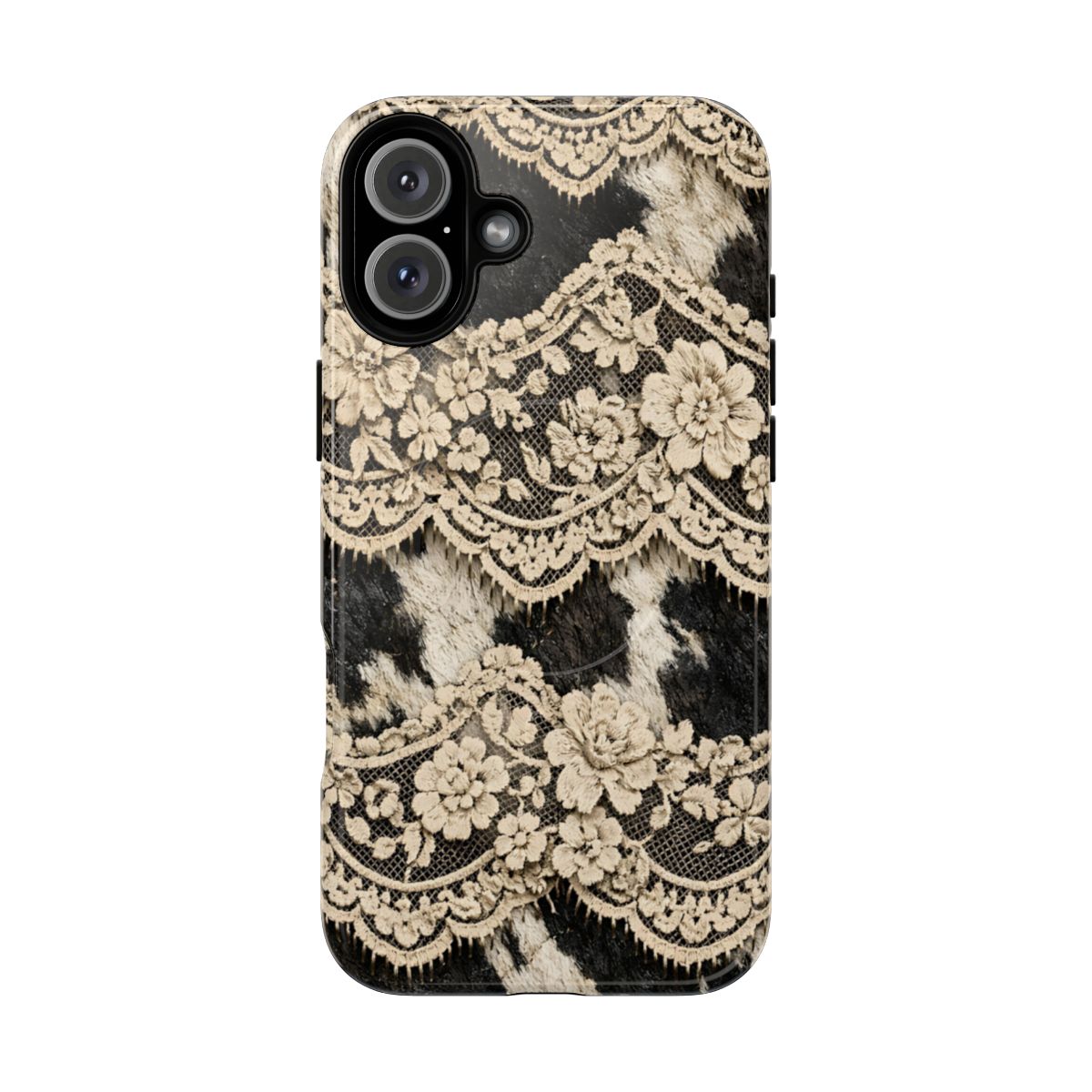 Cowhide Lace Magnetic Case