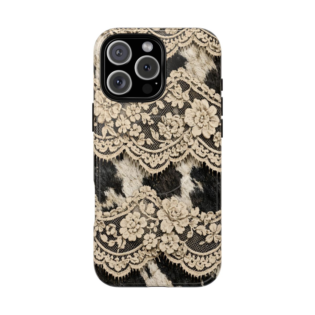 Cowhide Lace Magnetic Case