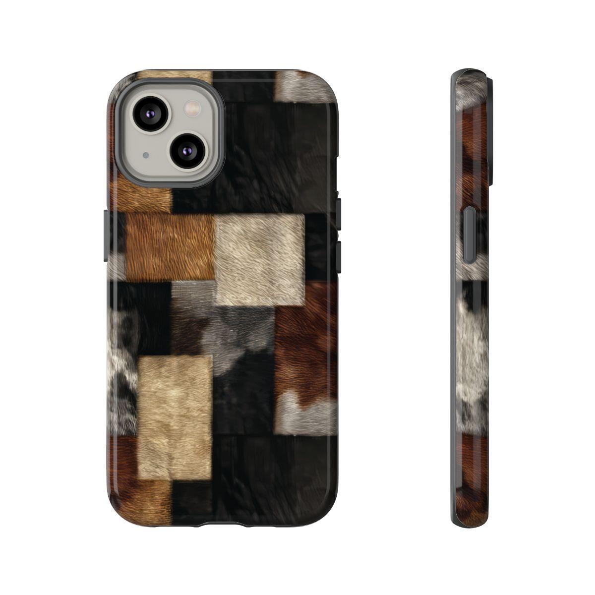 Cowhide Patchwork Tough Case