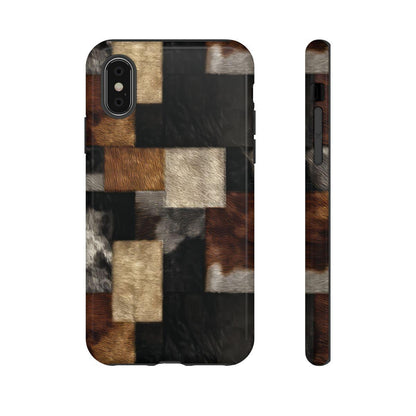 Cowhide Patchwork Tough Case