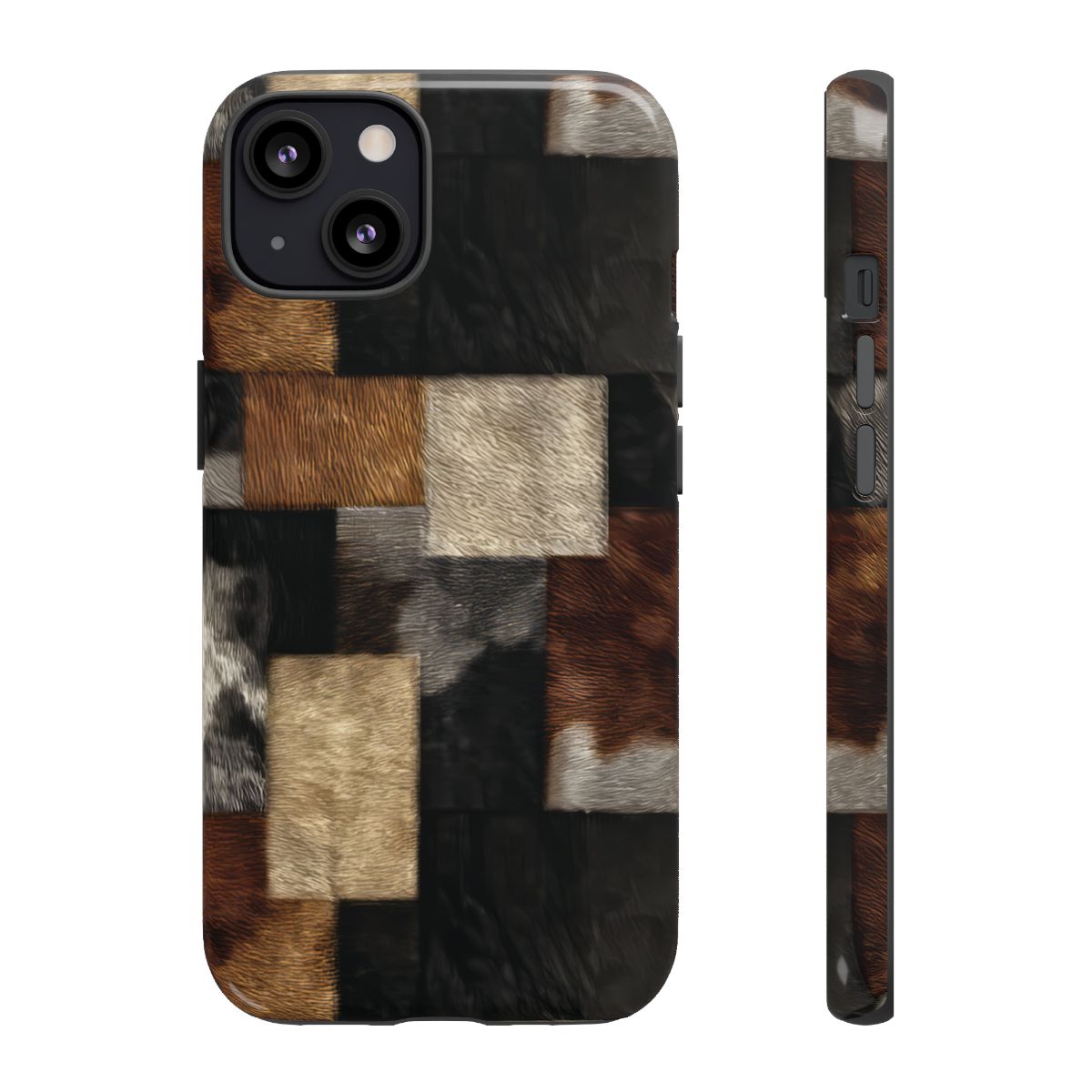 Cowhide Patchwork Tough Case