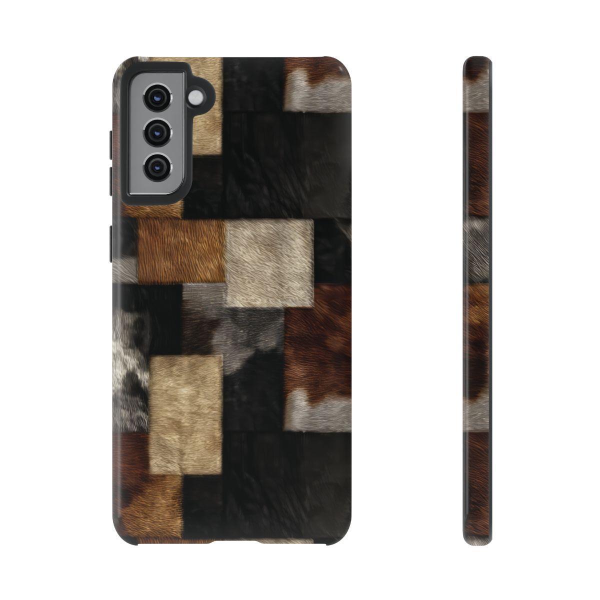 Cowhide Patchwork Tough Case