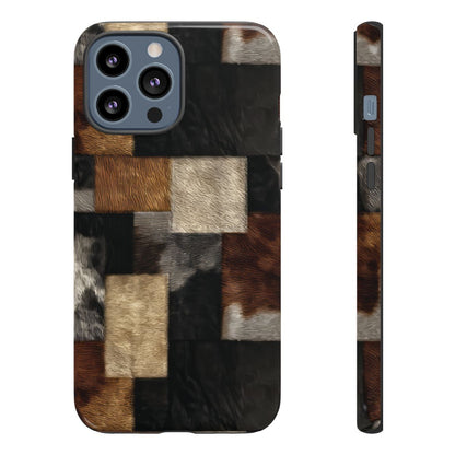 Cowhide Patchwork Tough Case