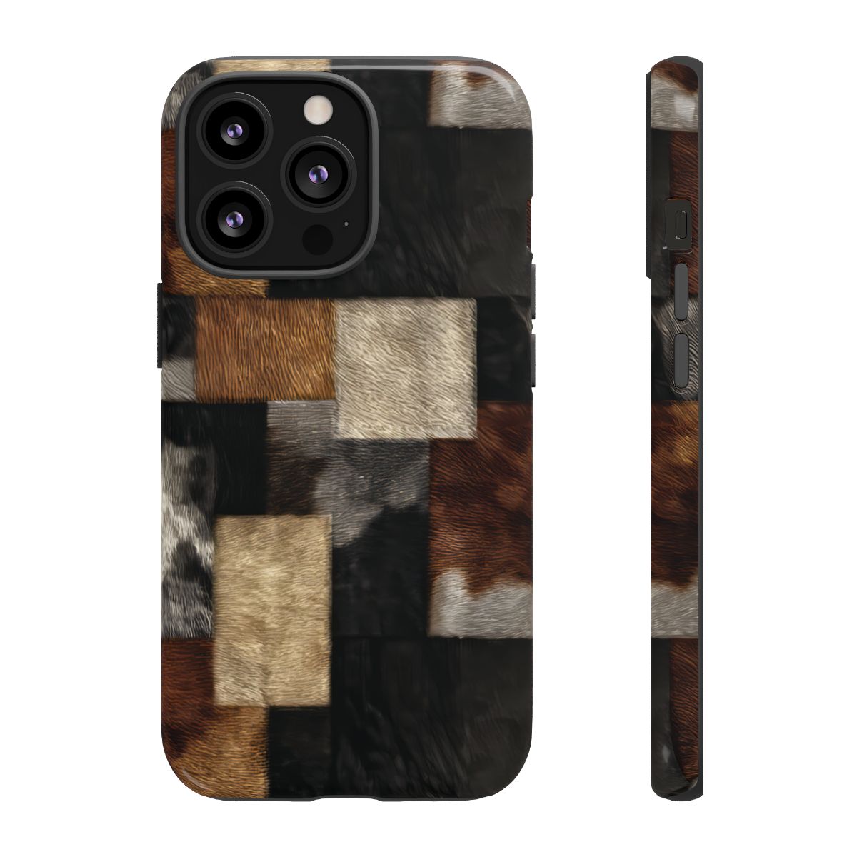 Cowhide Patchwork Tough Case